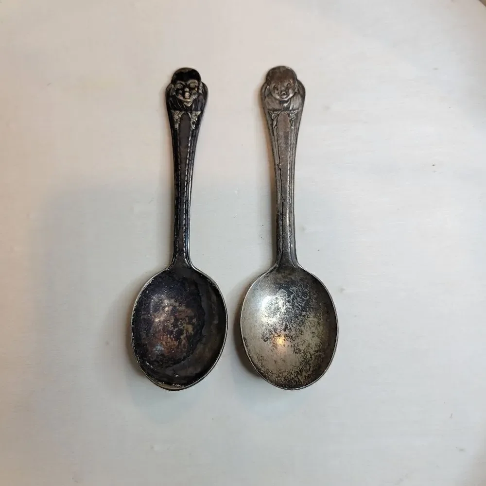 Gerber Winthrop Silver Plate Baby Spoons Lot of 2 Antique Silverware